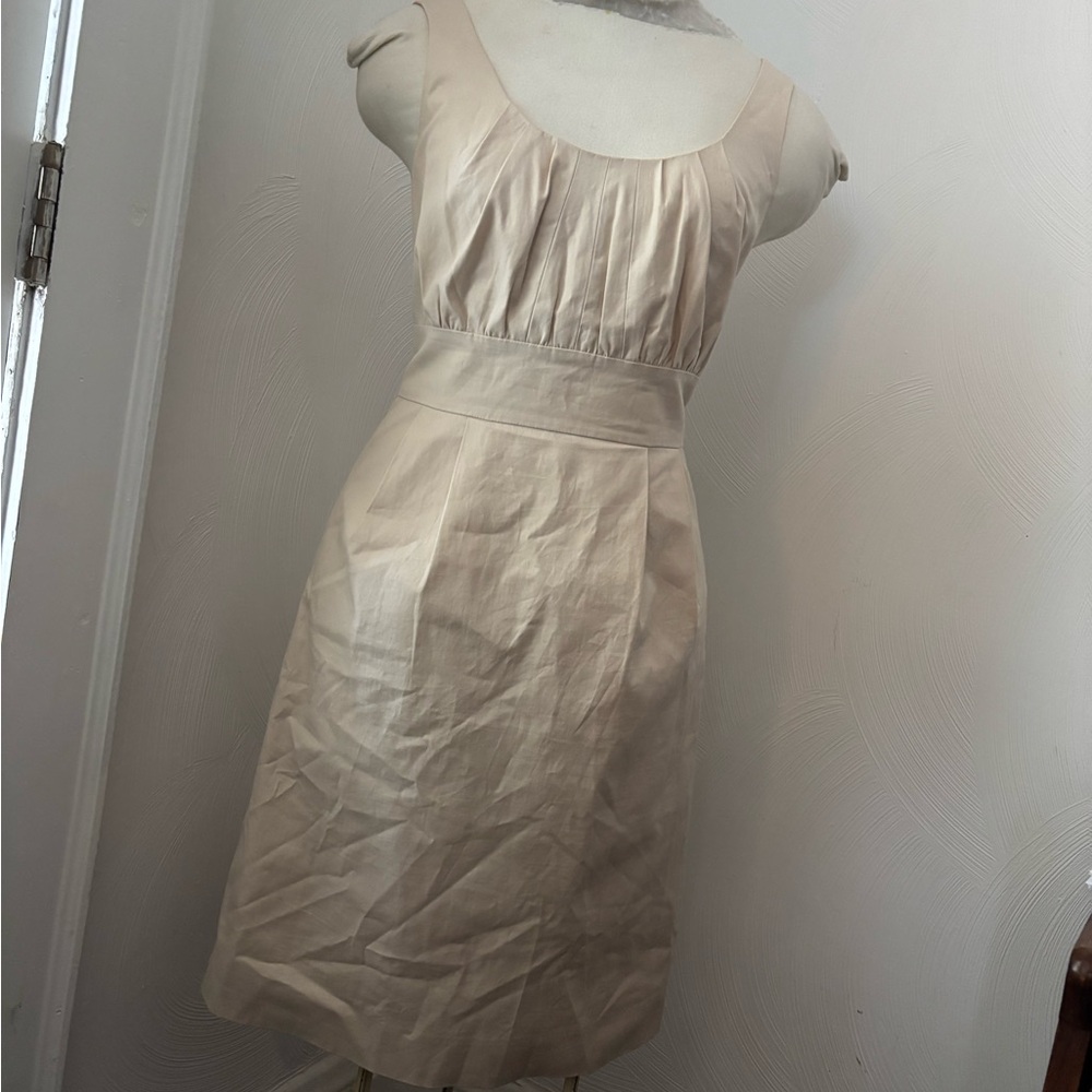 J. Crew Suiting Y2K Cream herringbone fabric Sheth Dress sz 8